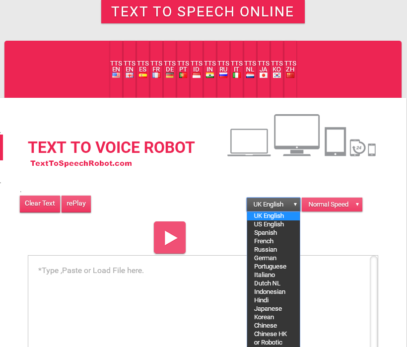 text to speech online and download